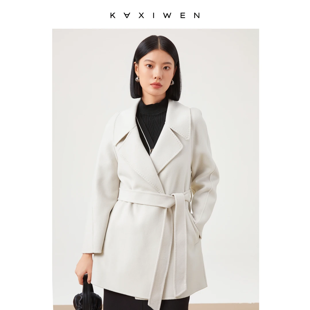 【诗语推荐】新品流行时尚气质双面呢大衣X10BDE8744