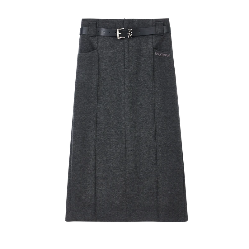 【小余专属】醋酸百搭开叉半身裙S8138