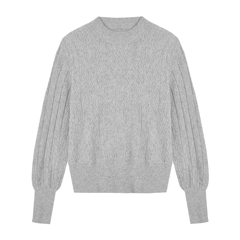 【达人专属】温柔气质针织衫立体花纹套头内搭毛衣X10BZS8534