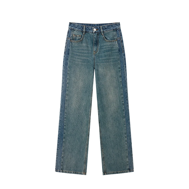 【小余专属】复古时髦宽松做旧阔腿牛仔裤N5630