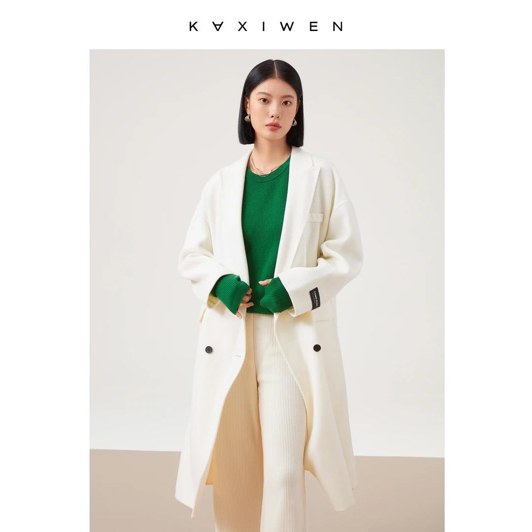 【诗语推荐】时尚气质外套翻领羊毛双面呢大衣X10ADE8707