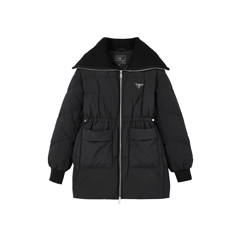 【小余专属】气质通勤翻领羽绒服抽绳收腰加厚外套女X10AYS8696