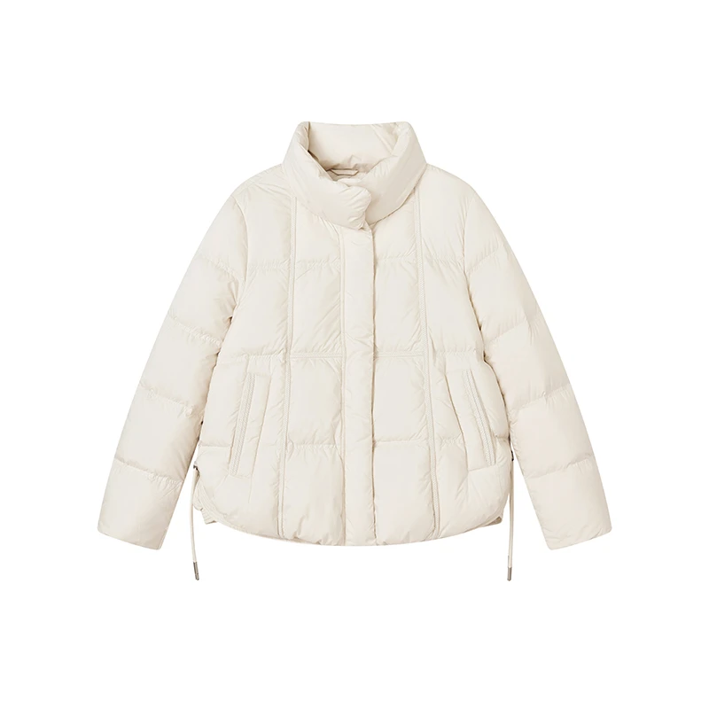 【小余专属】90白鸭绒羽绒服气质立领轻薄保暖拼接外套女X10AYS8691