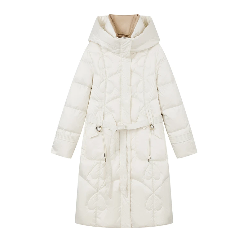 【籽言专属】气质通勤撞色连帽羽绒服加厚保暖外套女D09CYN9669