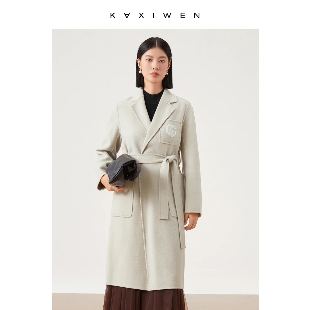 【小余专属】绵羊毛腰带设计时尚气质羊毛大衣X09BDE8661