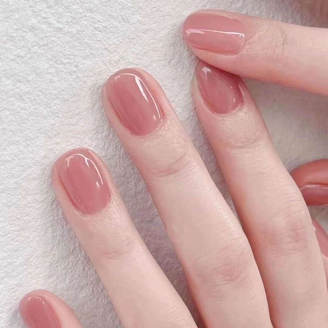 裸色冰透显白指甲油免烤无毒不可撕持久不掉色网红学生通勤美甲油