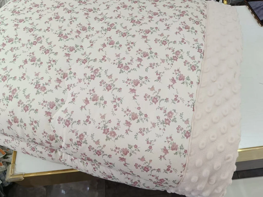 豆豆秋冬被可机洗单人双人亲肤柔软针织幼儿印花夹棉双层