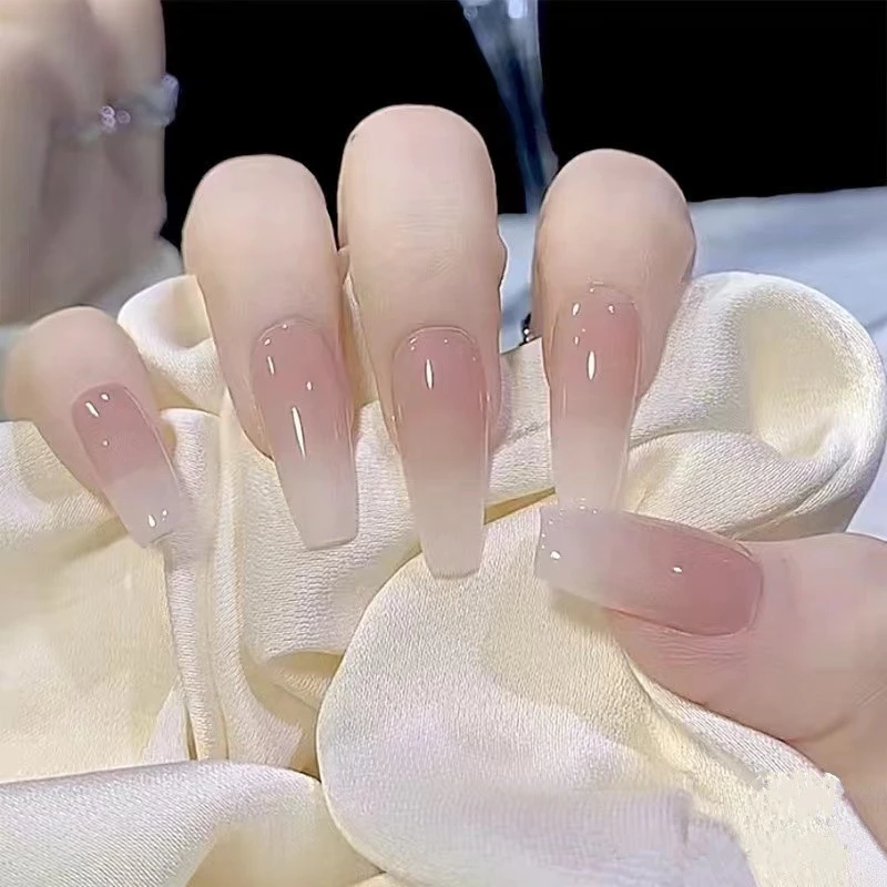 【嬛嬛】手工穿戴甲裸色简约高级华妃巨显白气质百搭透粉美甲穿戴甲