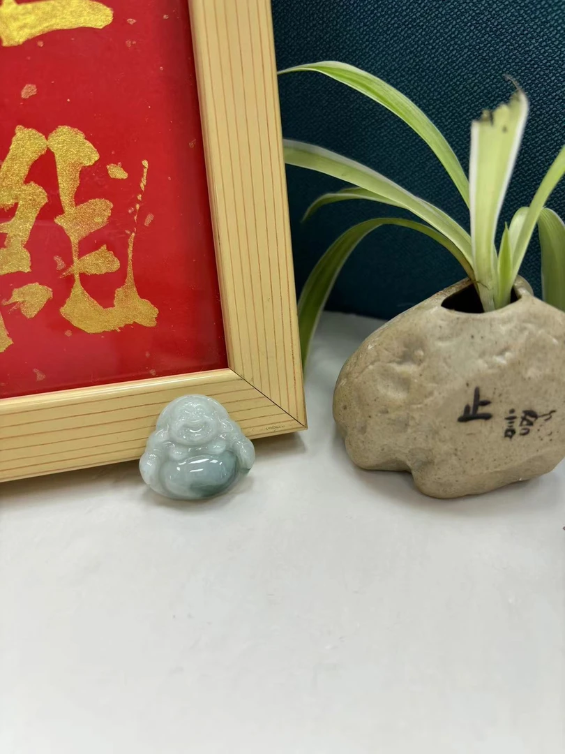 天然缅甸翡翠A货冰飘花大度佛公吊坠多样性发一