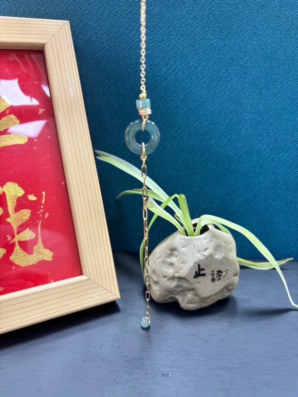 高品质新中式蓝水翡翠平安扣手链