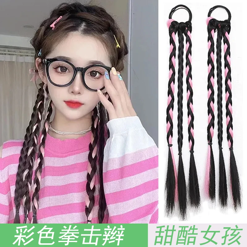 【甜辣拳击辫】马尾假发辫子假发女夏日潮流辣妹皮筋式日常麻花辫