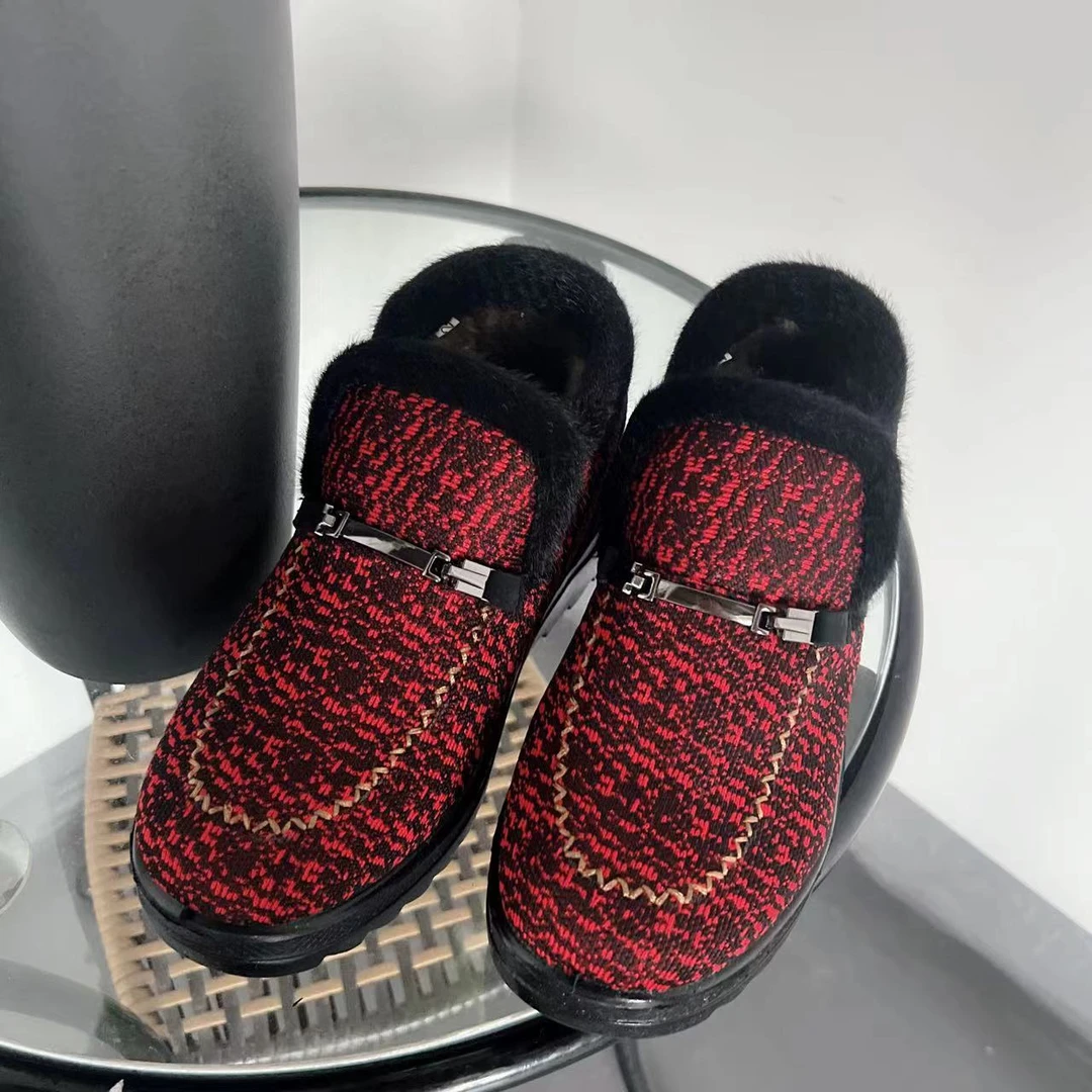 D20 中老年人加绒妈妈鞋老太太棉鞋女冬防滑老人鞋子奶奶鞋 微瑕