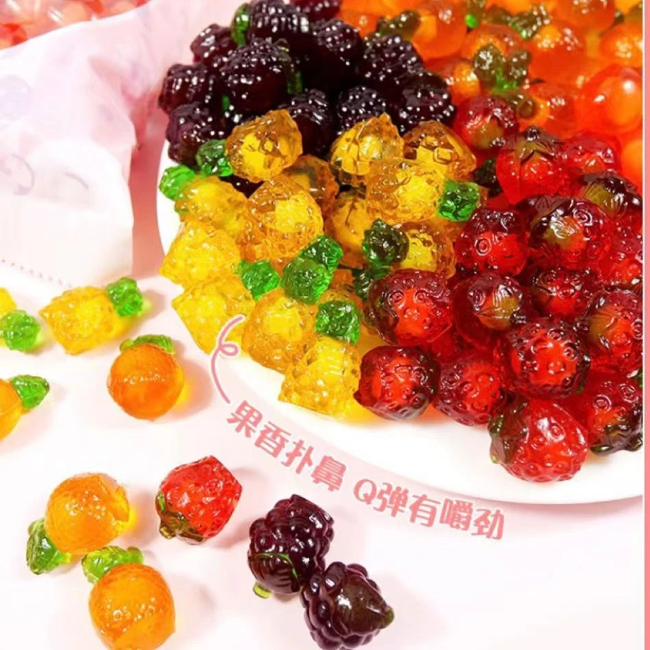 棒棒糖水果橡皮糖香浓制作果汁软糖4D立体夹心QQ糖多口味糖果零食