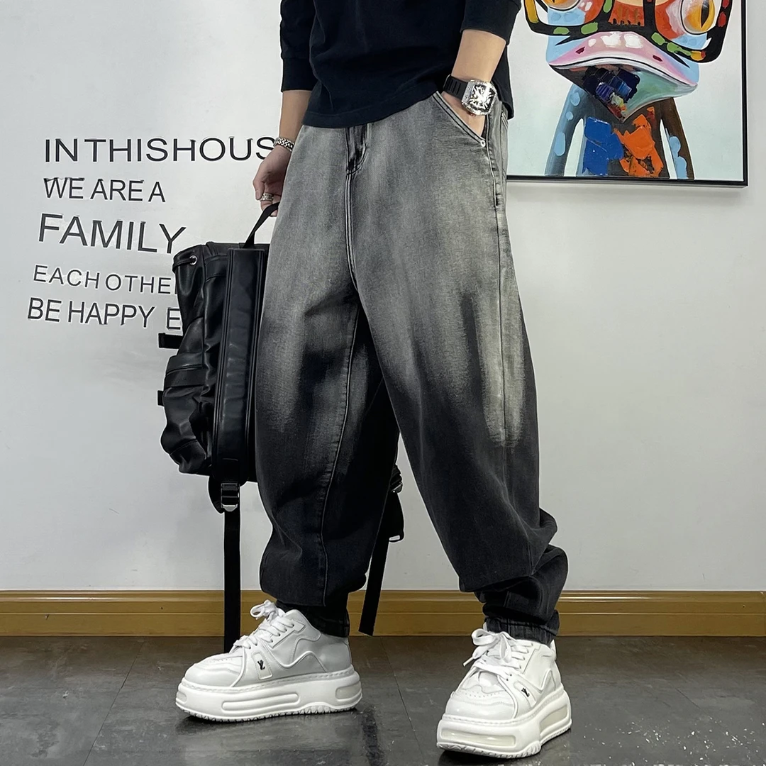 美式黑色牛仔裤子男款爆款2025新款春夏季男士宽松青少年直筒裤