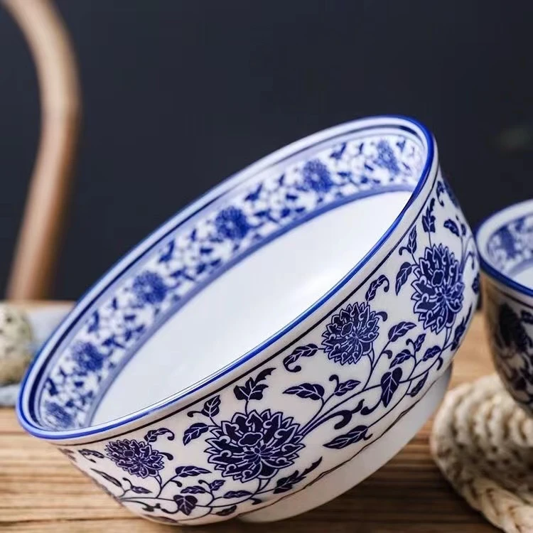 2个装青花瓷专用面碗家用陶瓷酒店瓷碗商用大号中式釉下彩大碗