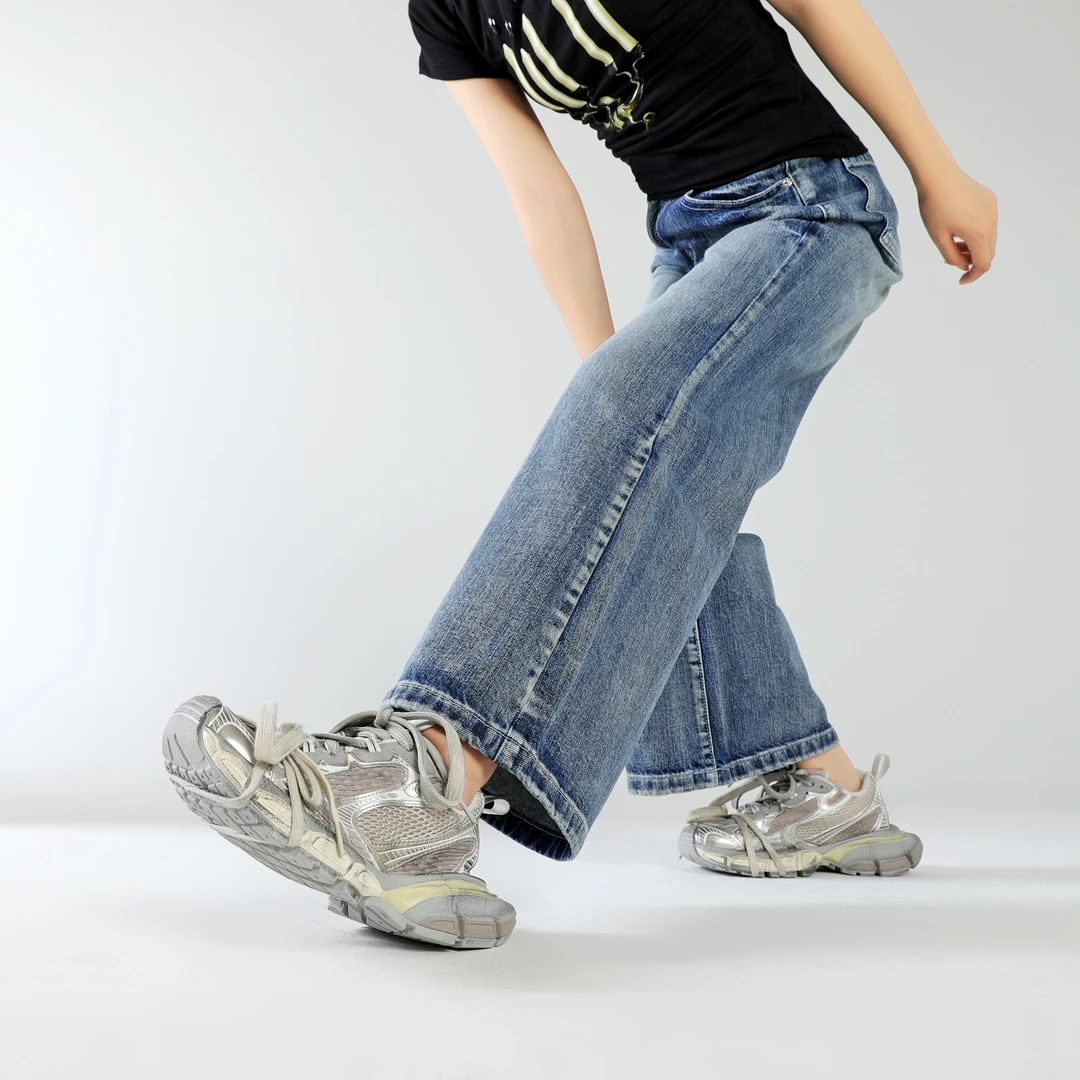 做旧3XL老爹鞋2025新款年轻人平替厚底增高透气夏季低帮情侣网面