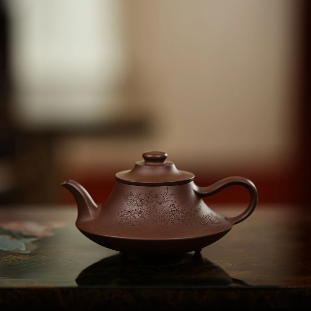 宜兴紫砂壶 经典传统器 云炉壶 御风堂昔一刻绘 140cc