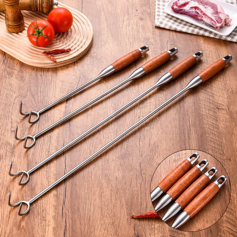 加粗不锈钢抓钩捞肉尖钩防烫长柄卤肉钩猪肉钩捞肉钩户外拾物捡菌