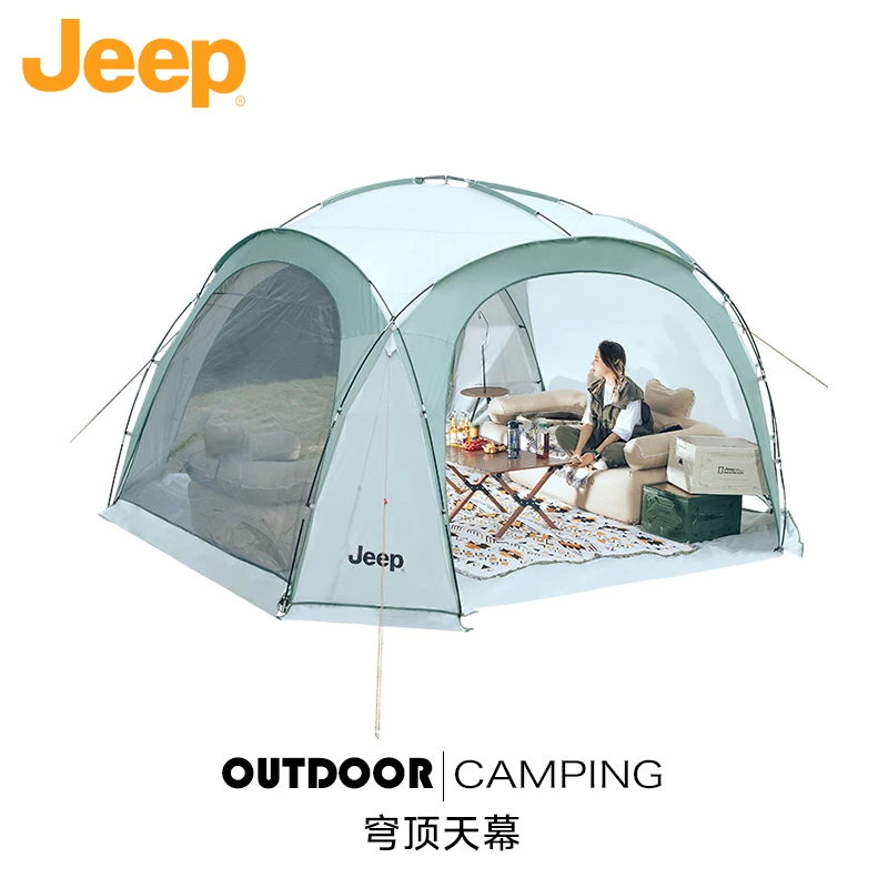 JEEP/吉普蒙古包穹顶天幕涂银防晒蛋壳大帐篷户外露营超大遮阳棚