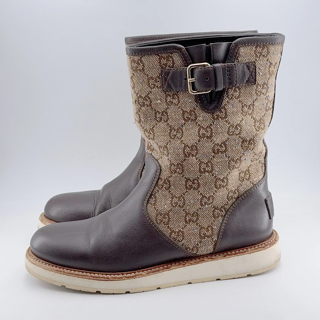 37.5码/97新/Gucci/古驰 满印长筒靴/mj02402