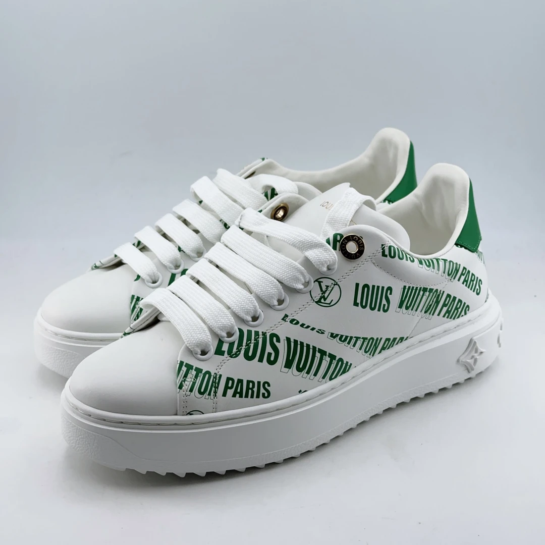 未使用 LouisVuitton/路易威登 35.5码/绿色弹幕timeout板鞋