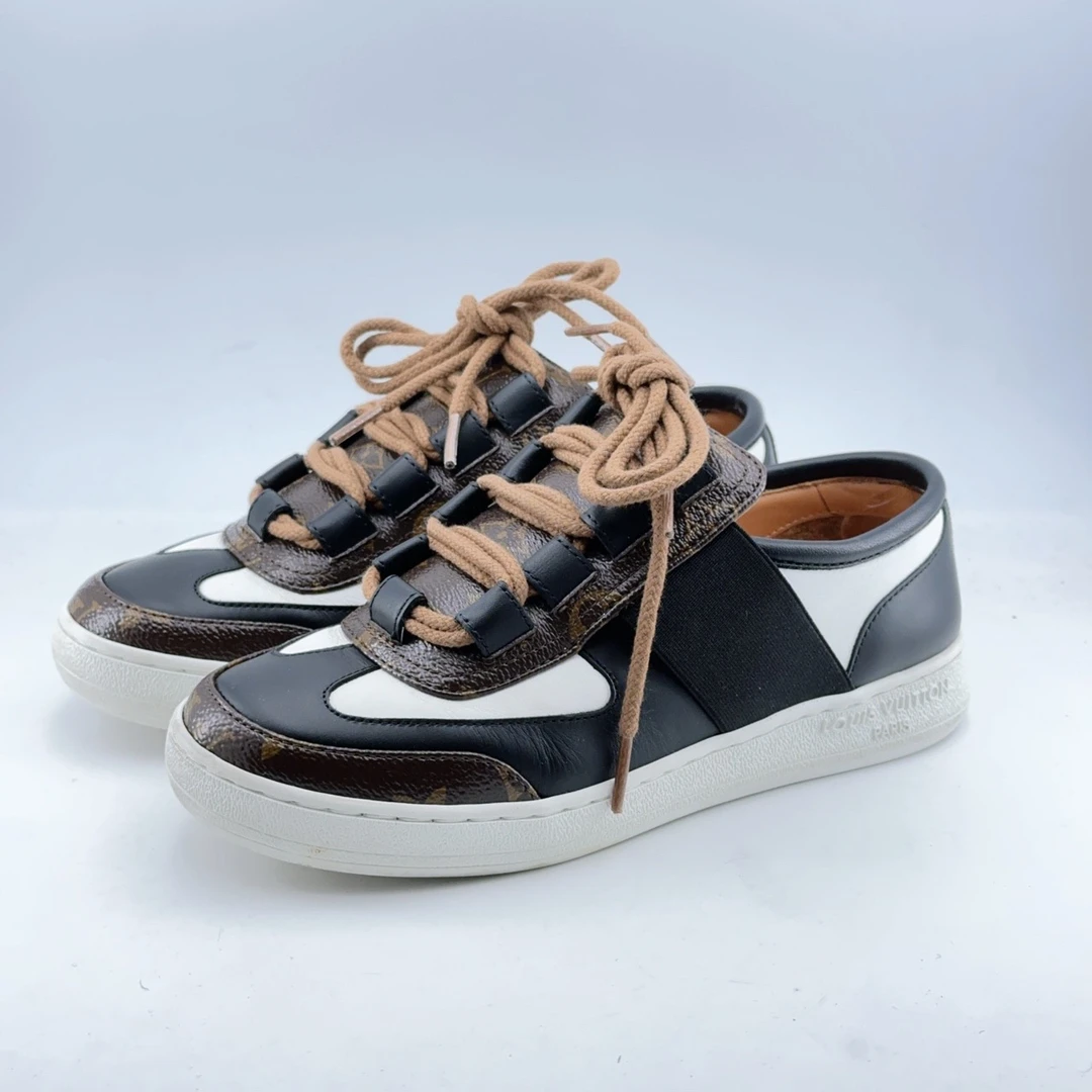 35码/98新/lv/路易威登 老花拼皮秀款板鞋mj04293