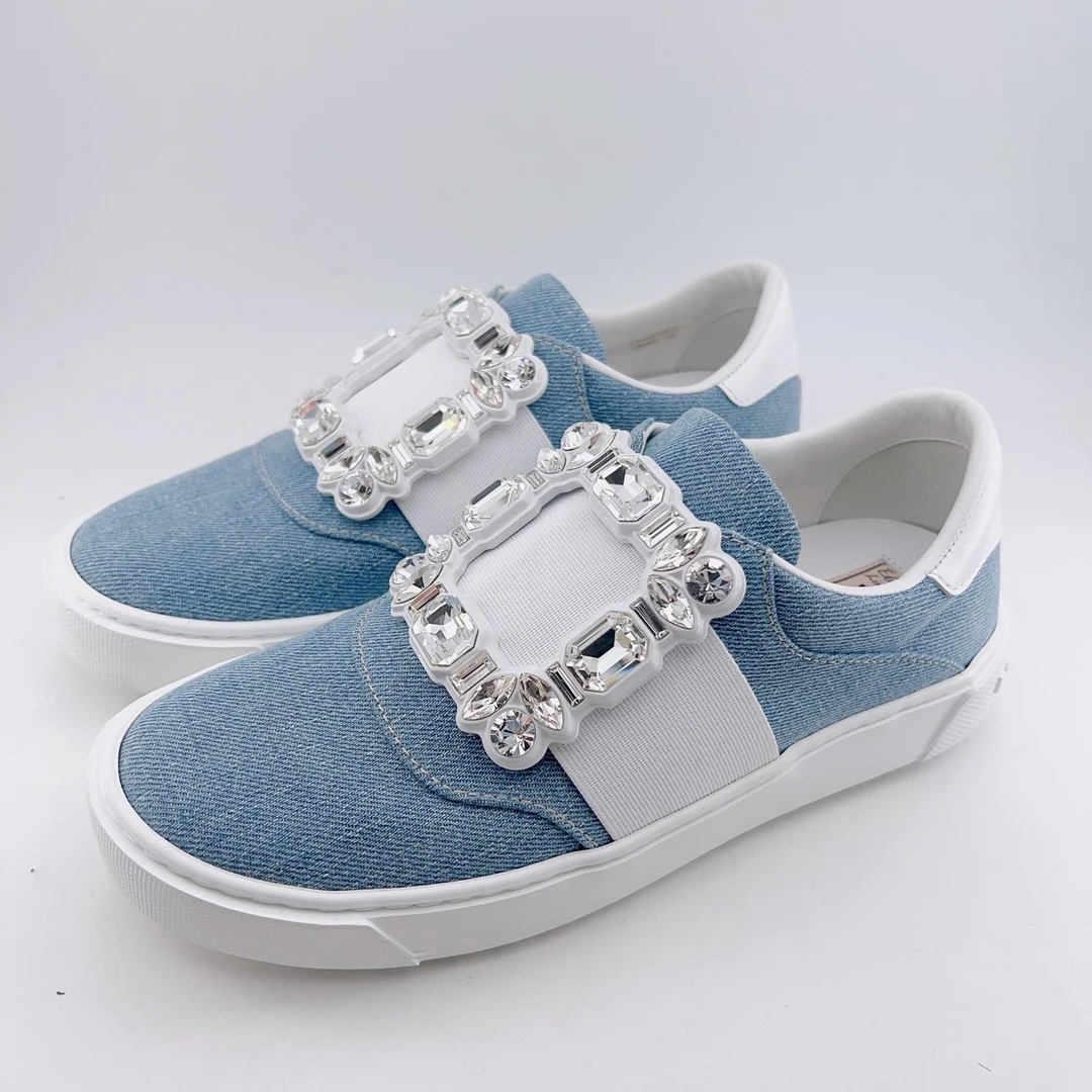 全新未使用 Roger Vivier/罗杰·维威耶 36.5码/钻扣绑带小板鞋