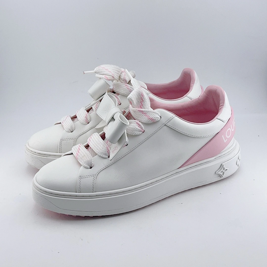 95新 LouisVuitton/路易威登 35.5码-37码/98新/粉白蝴蝶结板鞋