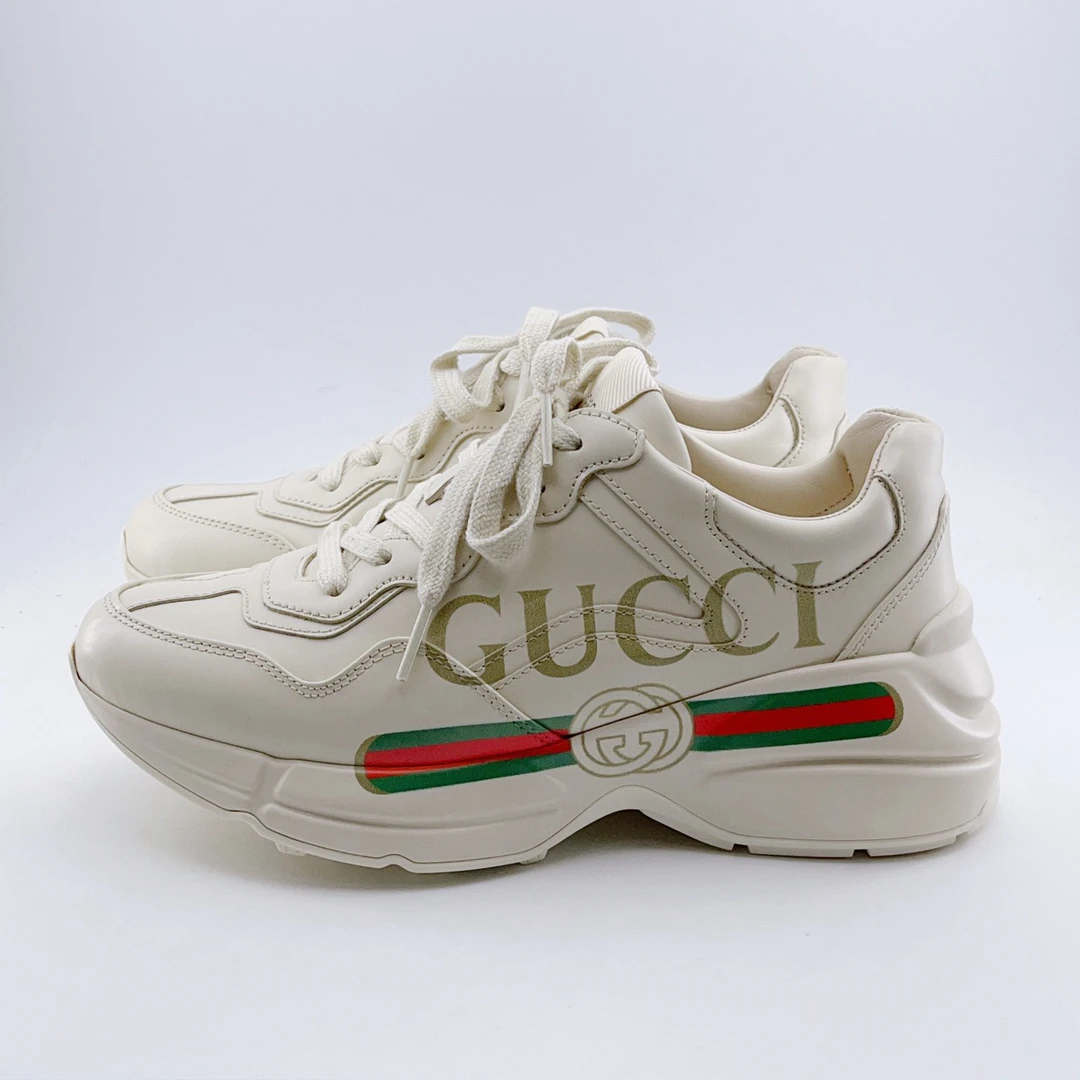 99新 GUCCI/古驰 35-37.5码/经典红绿腰带老爹鞋