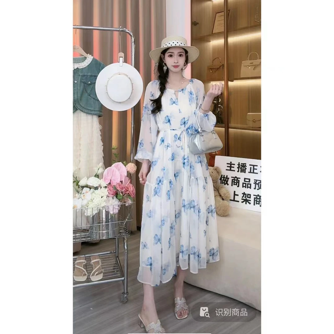 【水冰月】【蓝蝴蝶】520礼物时尚百搭清凉碎花裙CDP4LYQ044A