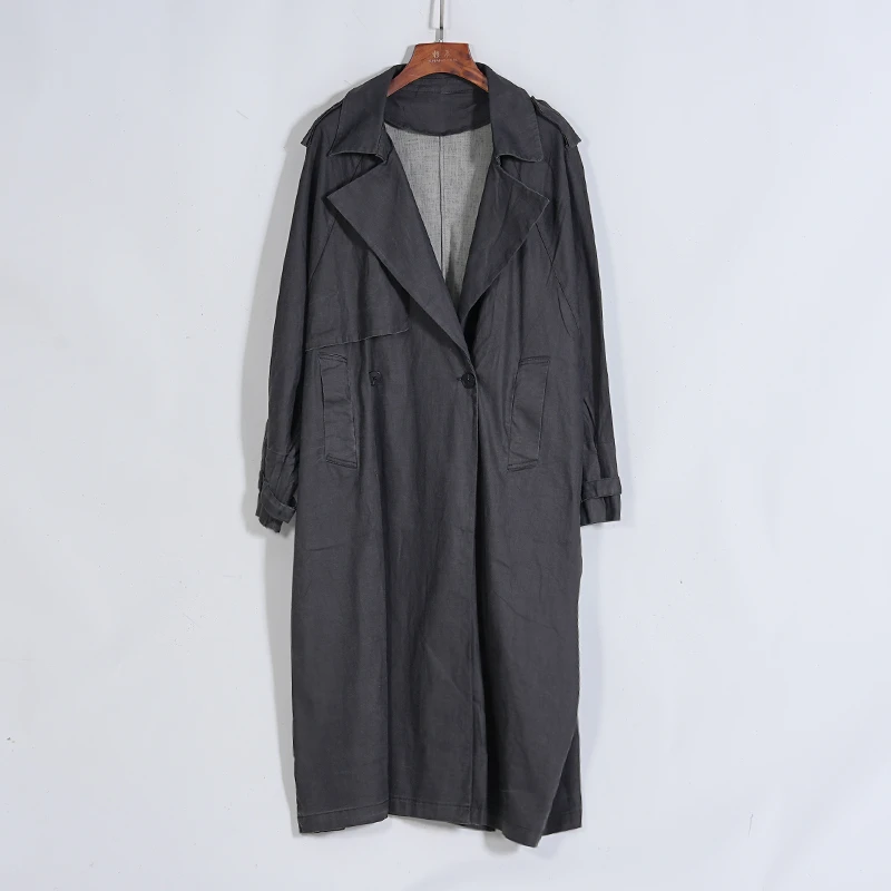 【蓉哥出品】净版亚麻纯色风衣B29