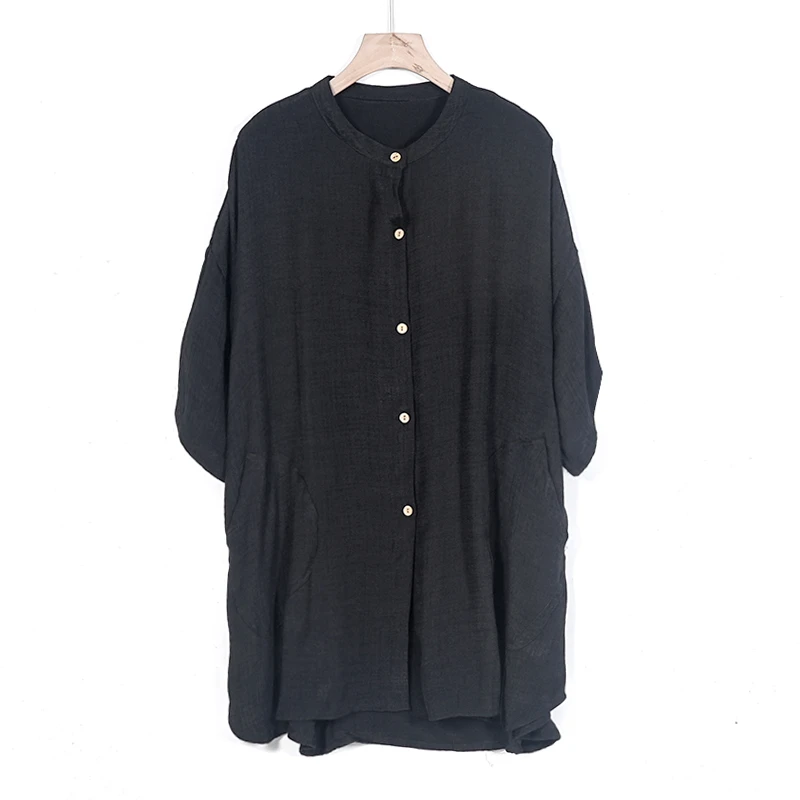 【蓉哥出品】棉麻净版纯色上衣D10