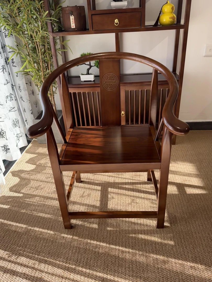 新中式围椅茶桌椅主人椅客人椅实木圈椅 【汤家限定】