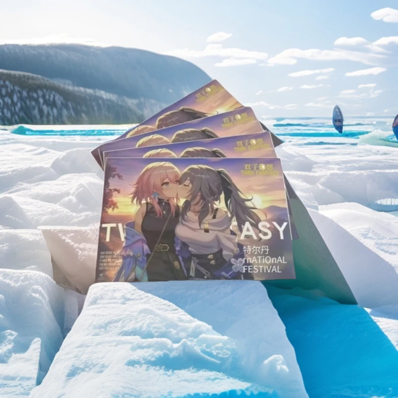 【推荐】双子幻想金沙膜星光冷烫 二次元拆卡卡牌潮玩纸质盲盒