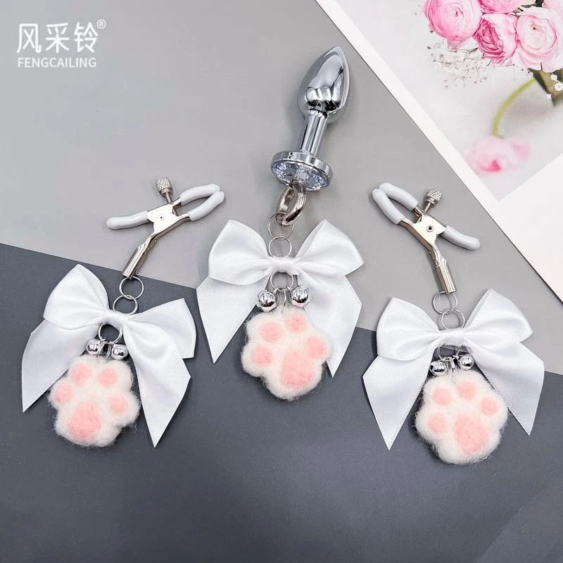 【国庆特惠】蝴蝶结铃铛玩具女 阴夹 惩罚猫咪趣味私房情趣性感用品