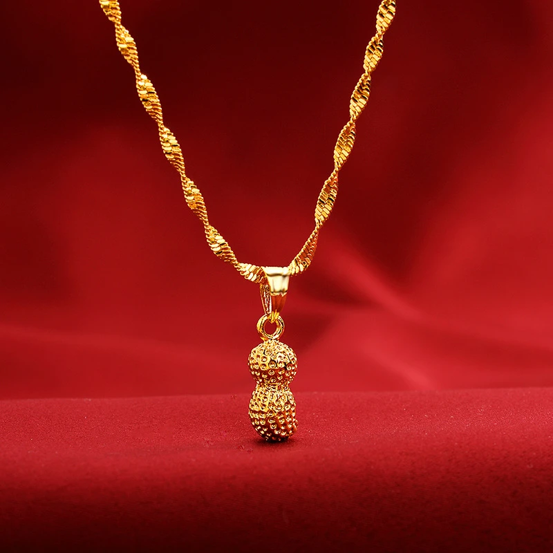 合金项链 好事发生中式民族风小花生时尚项链女款气质轻奢百搭