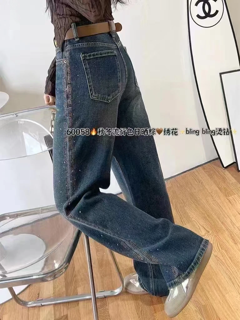 60058蓝 秋冬流行色日晒棕绣花+烫钻 60066黑