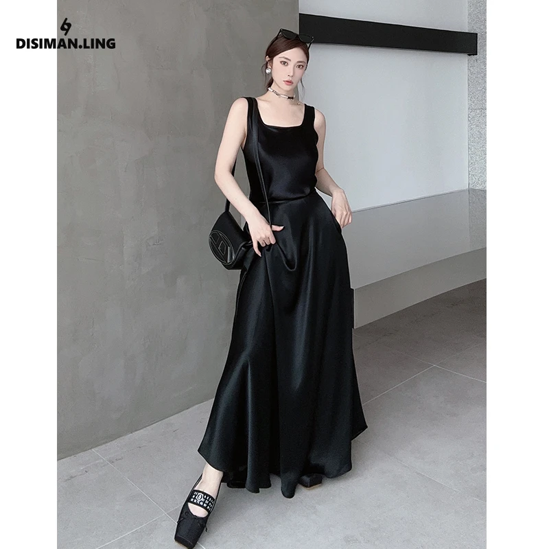 迪丝嫚苓新款半身裙黑白休闲百搭女士轻奢法式显瘦-HZ