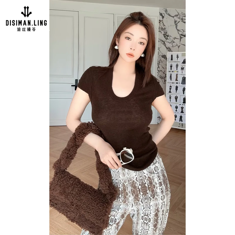 迪丝嫚苓多色假两件T恤时尚红人上新气质休闲透气运动显瘦保暖