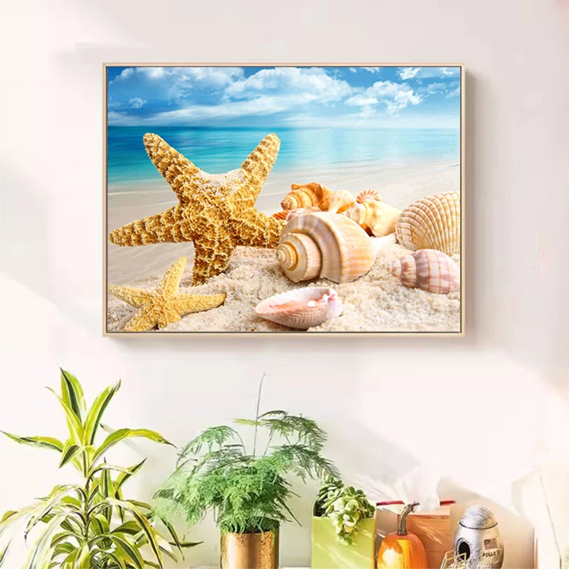 DC/蒂彩【海的味道】钻石画玄关书房艺术挂画点贴钻十字绣手工diy
