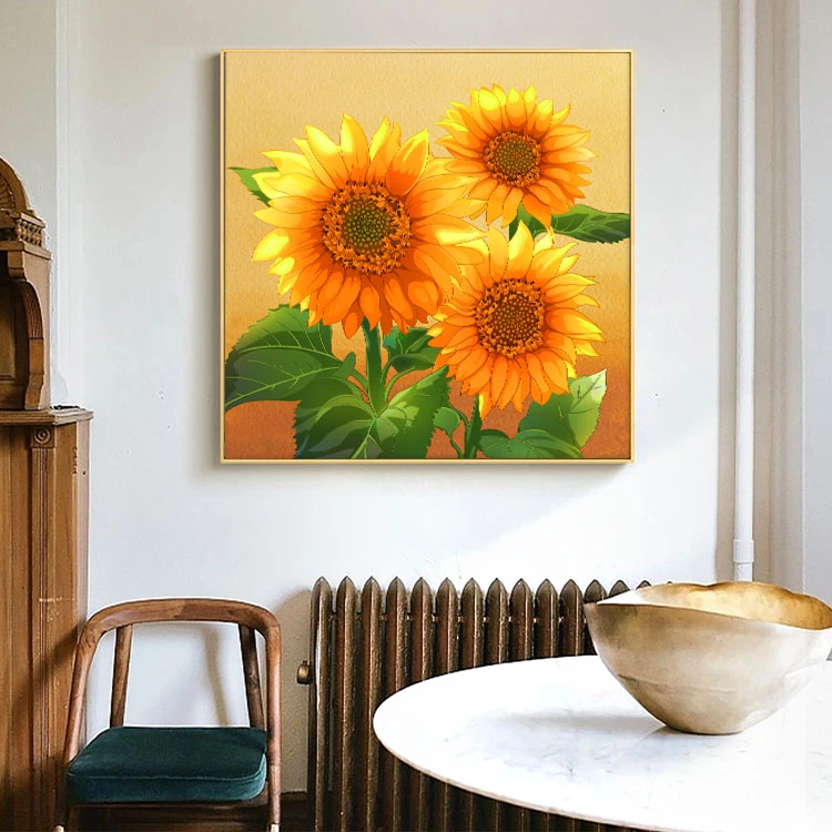DC/蒂彩【向日葵花语】钻石画餐厅玄关花朵挂画手工diy乔迁送礼礼物