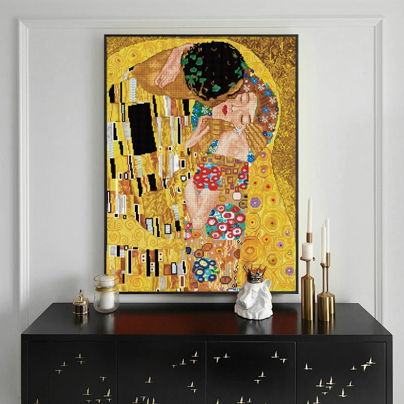 DC/蒂彩【吻与拥抱】钻石画客厅卧室文化艺术挂画手工diy爱情礼物