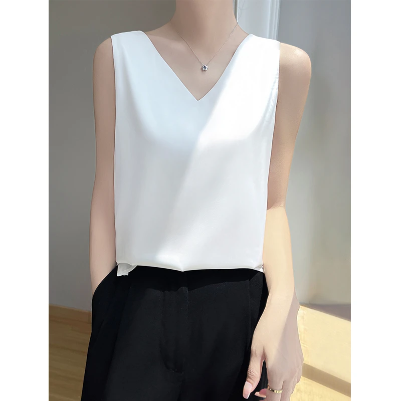 桑蚕丝吊带背心女装内搭夏季外穿宽松无袖百搭时尚打底衫气质上衣