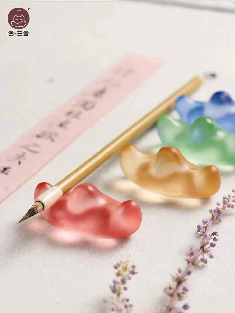 琉璃彩色元宝笔搁