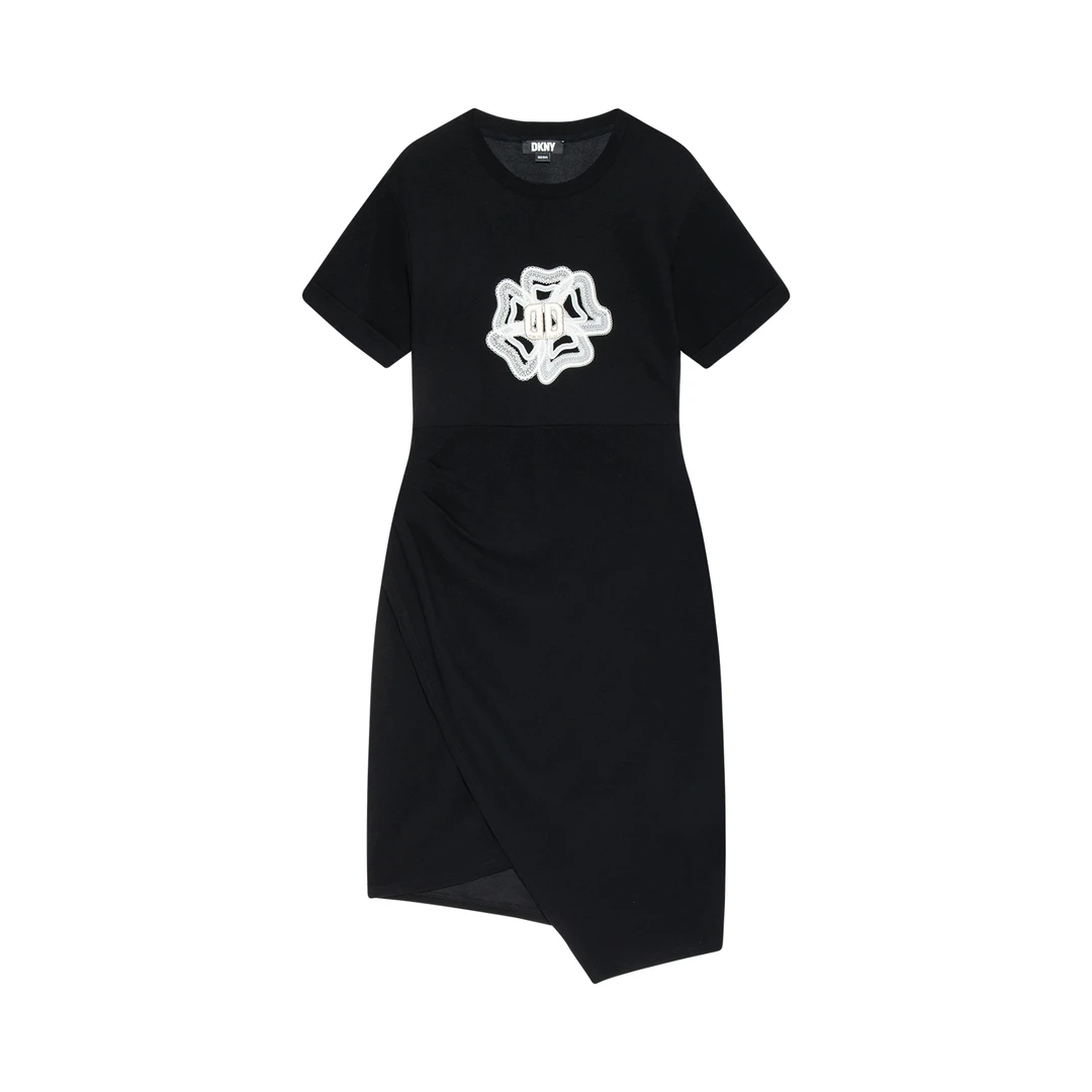 DKNY/唐可娜儿【花园派对】蕾丝印花LOGO收腰女士连衣裙