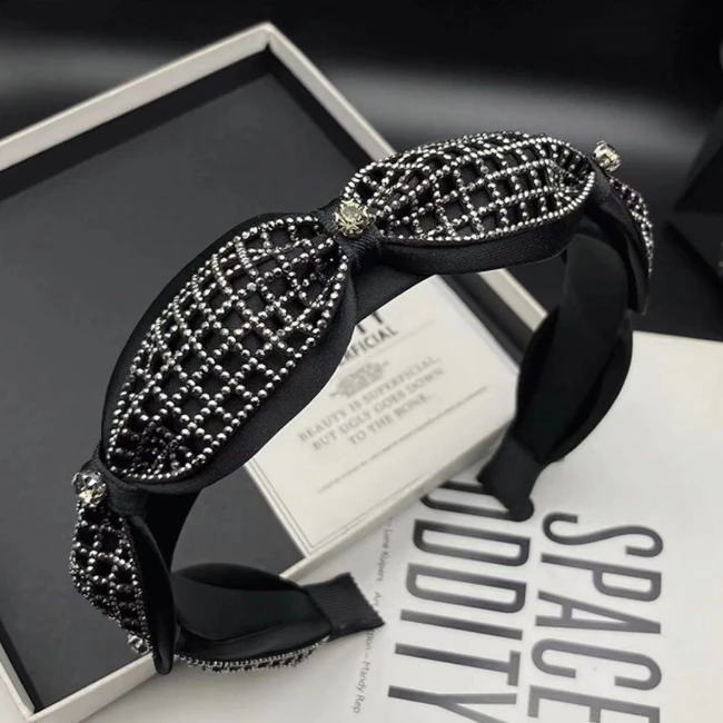 【清仓】冬泉 韩版轻奢时尚气质黑色休闲百搭手工发箍简约甜美宽边