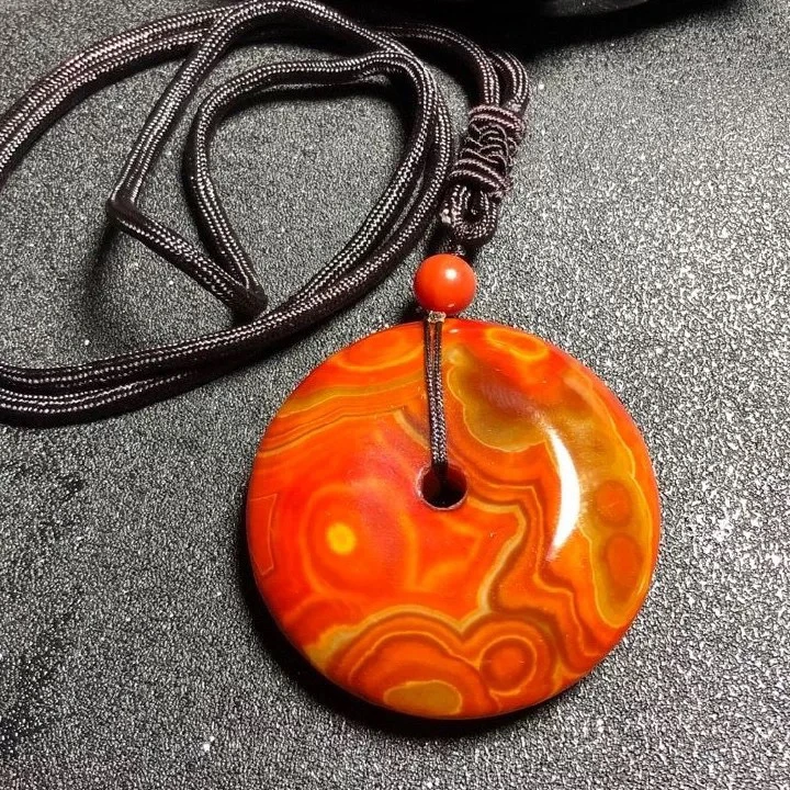 【天意珠宝阁】甄选优质战国红玛瑙火焰纹平安扣多样性发货拍一发一