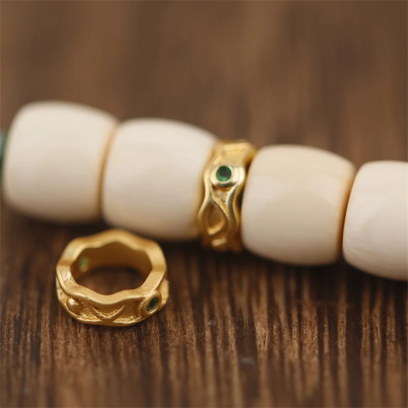 意大利8k工艺皇冠卡环手串隔圈猴头星月金刚百香椰蒂文玩配饰