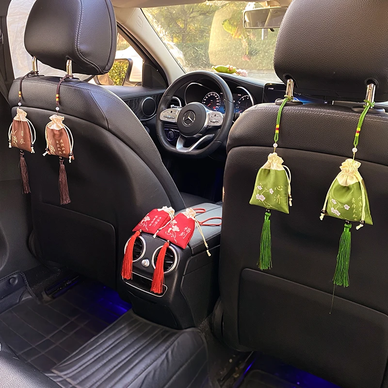 除味竹炭包新车除甲醛除异味活性炭车内专用国风刺绣车载碳包挂件