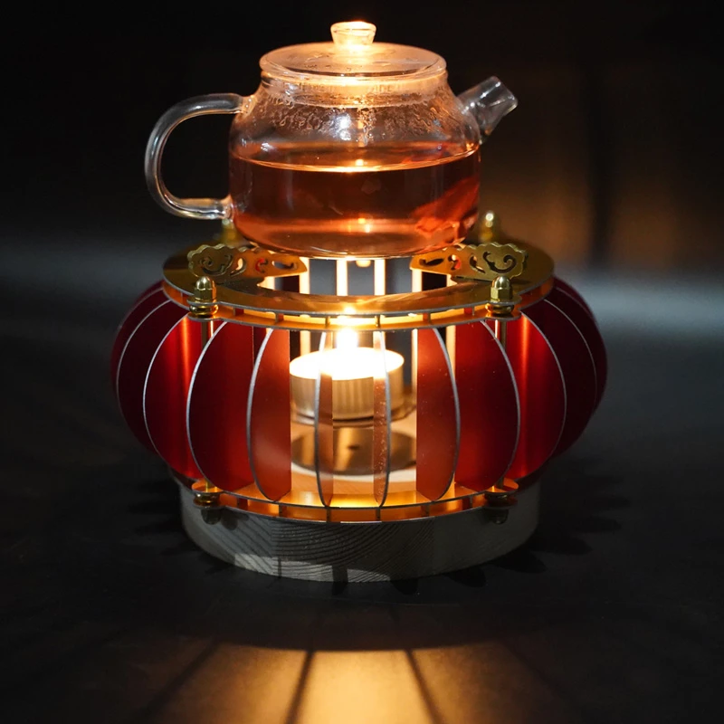 煮茶炉热量放大器红灯笼酒精炉围炉煮茶礼品圆形手工精致温茶器